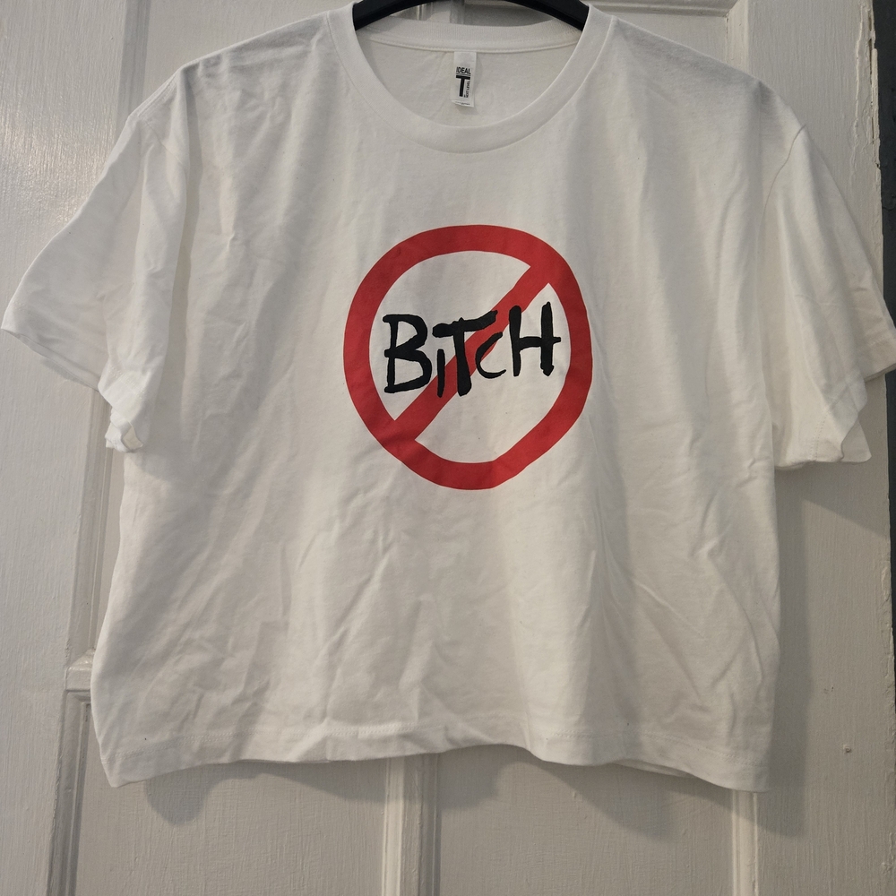White Graphic T-Shirt with Red and Black Design
